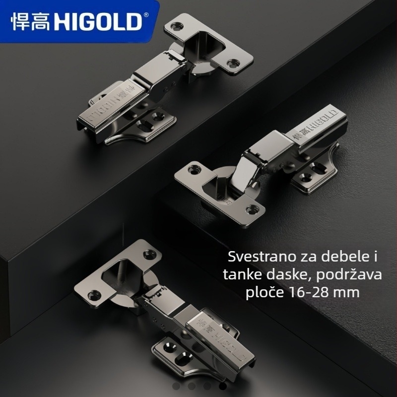 HIGOLD G serije šarki za ormariće s hidrauličkim tlmenjem, buffer malog kuta, hladno valjani čelik, model 813721