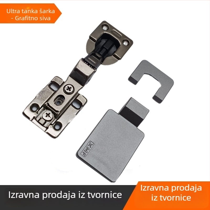 Izuzetno tanak hidraulični šarka za drvena vrata - ugljična čelika, elektroplatiranje