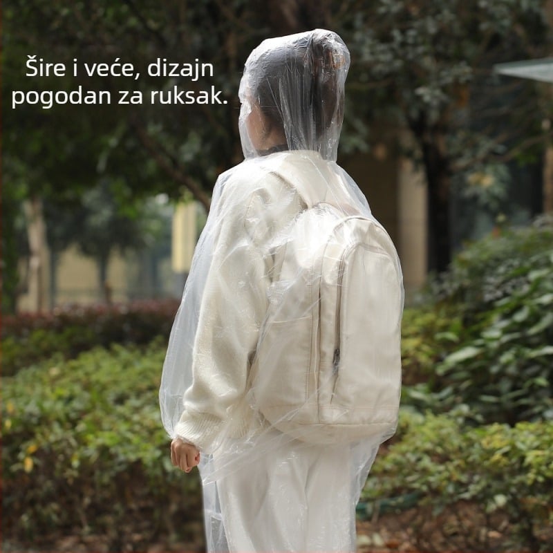 FaSoLa Jednokratni kišni mantil za odrasle, proziran, zadebljan, prenosan, za 1 osobu