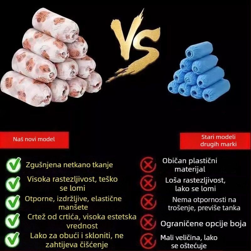 Jednokratne navlake za cipele od netkanog materijala – vodootporne, guste, protuklizne, za unutarnju upotrebu