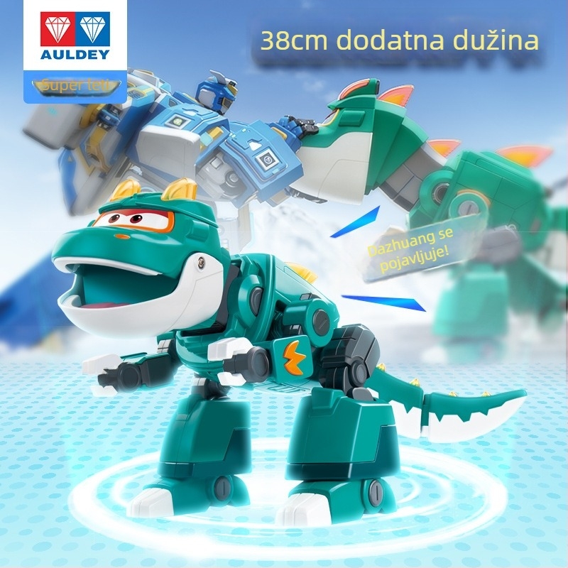 Transformabilni dinosaurus robot sa zvukom i svjetlom i mlazom magle — Super Flying Hero, anime lik, za djecu 7–14 godina