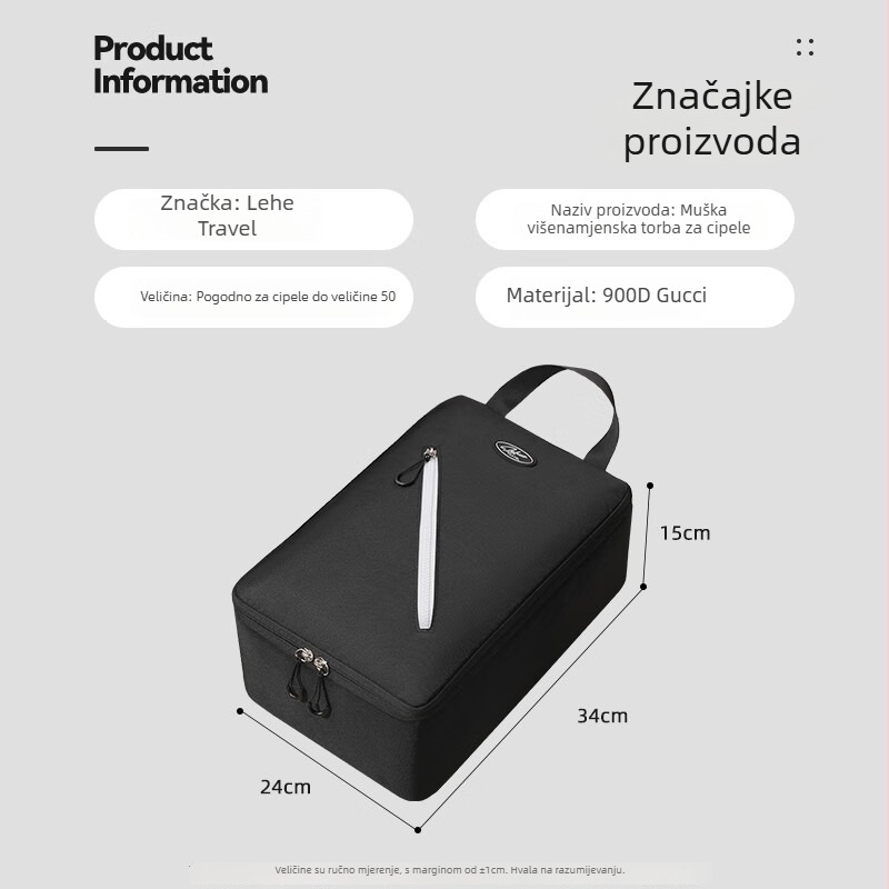 Torba za pohranu cipela za putovanje – najlon, moderni minimalistički stil, kod 6975, lansiranje 2025