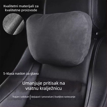 Automobilska naslona za glavu s lumbalnom podrškom, jastuk za vrat, velur navlaka, punilo od sintetičkih vlakana, univerzalna primjena