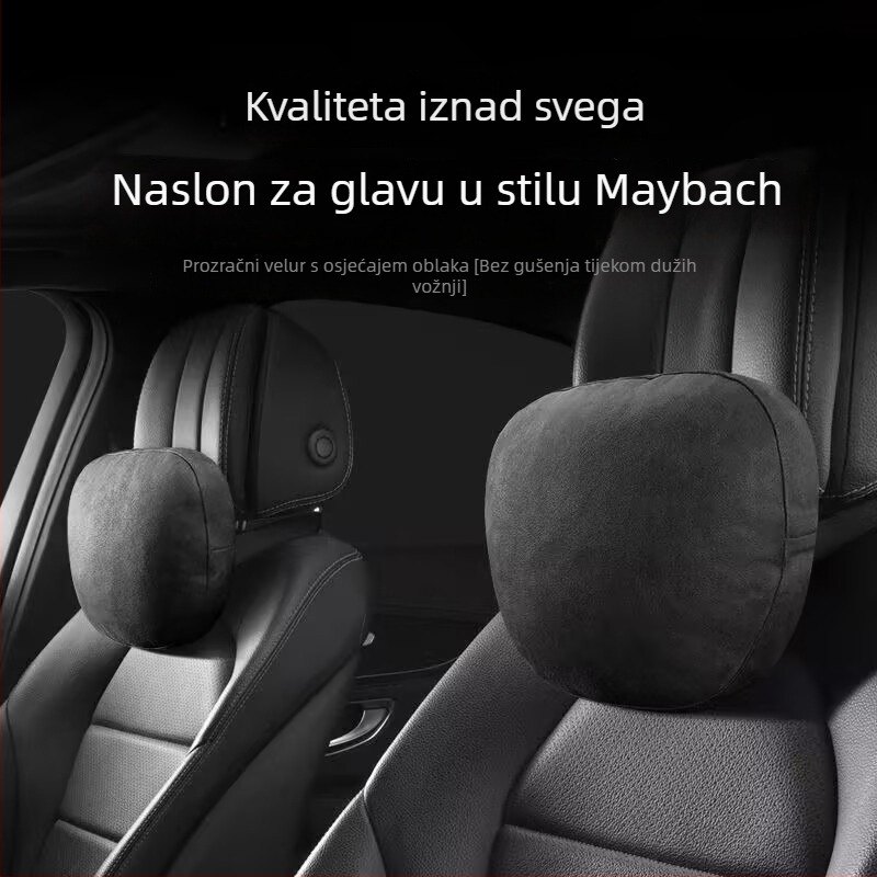 Automobilska naslona za glavu s lumbalnom podrškom, jastuk za vrat, velur navlaka, punilo od sintetičkih vlakana, univerzalna primjena