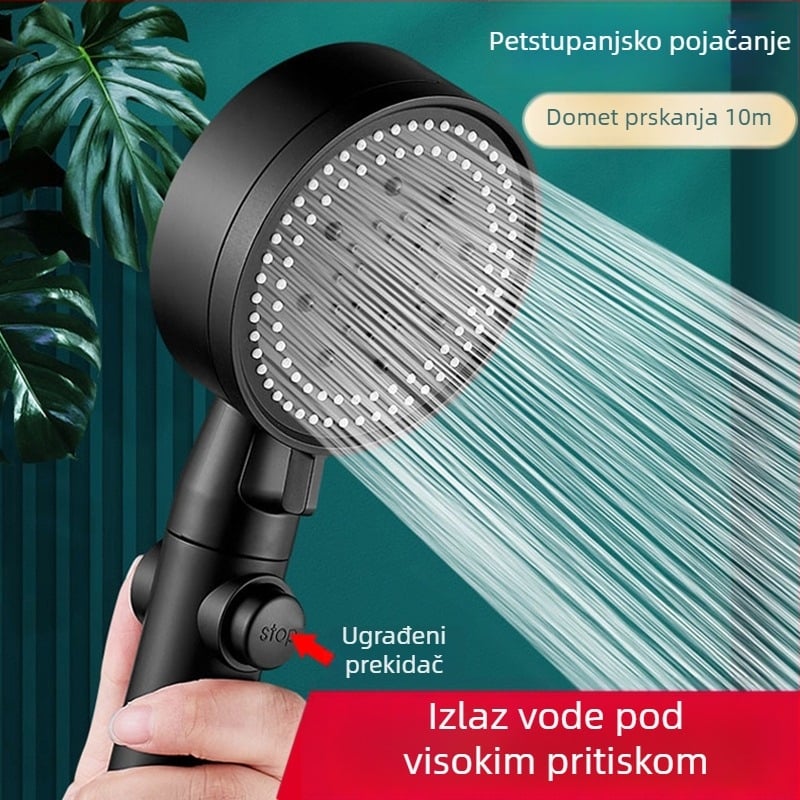 Set tuš glave s povećanim tlakom – Top spray, kišni režim, ABS, elektrogalvanizacija, model A012001008