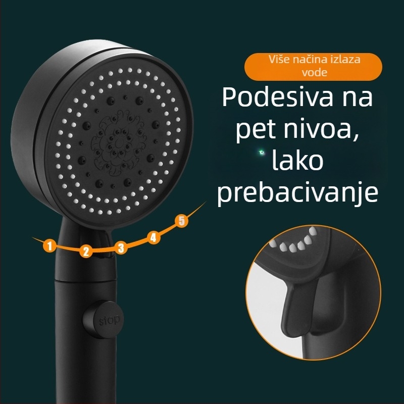 Set tuš glave s povećanim tlakom – Top spray, kišni režim, ABS, elektrogalvanizacija, model A012001008