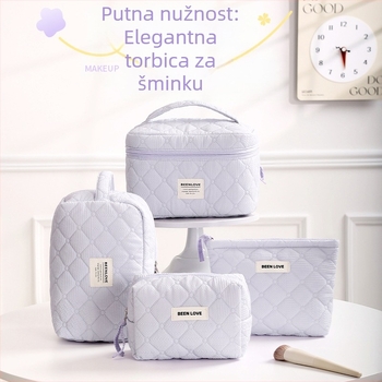 Kozmetička torbica s Qi uzorkom, kubični oblik, poliester, pohranjivanje šminke za putovanja