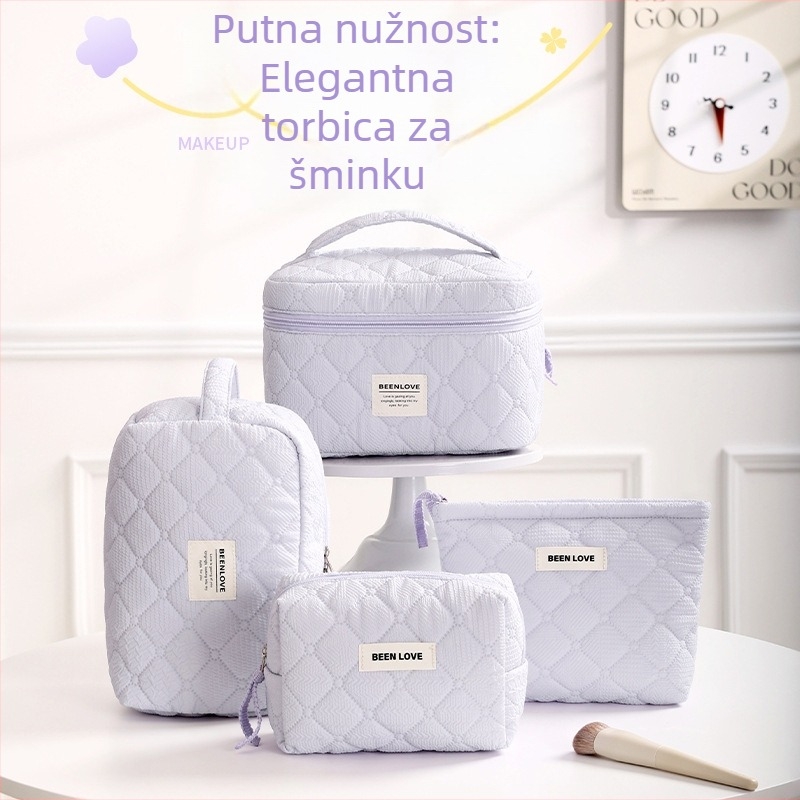 Kozmetička torbica s Qi uzorkom, kubični oblik, poliester, pohranjivanje šminke za putovanja