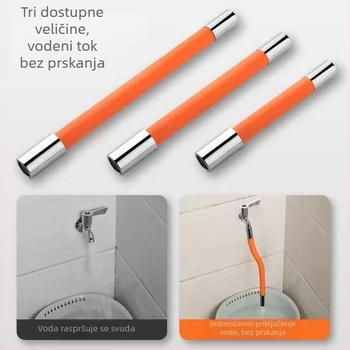 Univerzalni fleksibilni produžni crijevo s okretom ulaza vode za vruću/hladnu vodu, savitljiva željezna cijev, nehrđajući čelik spoj, brzo spajanje