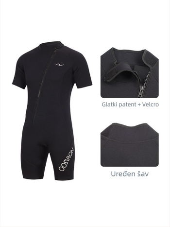 3mm neoprenski jednodjelni wetsuit s diagonanim zatvaračem za slobodno ronjenje, snorkanje i ronjenje – održava toplinu