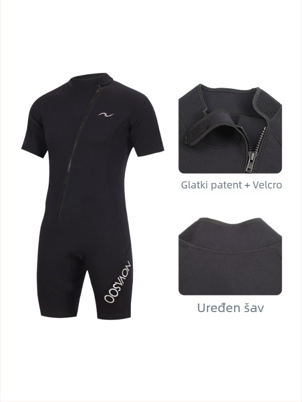 3mm neoprenski jednodjelni wetsuit s diagonanim zatvaračem za slobodno ronjenje, snorkanje i ronjenje – održava toplinu