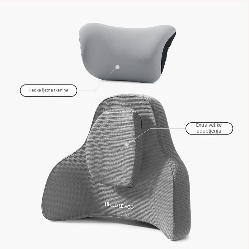 Jastučić za lumbalnu potporu automobila od memorijske pjene, podesiva potpora leđa, pogodna za auto, dom i ured, univerzalna kompatibilnost