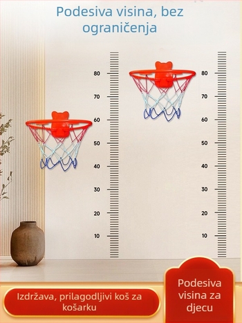 Sklopivi unutarnji zidni koš za košarku, bez bušenja, Avati model 20240215, težina 200 g