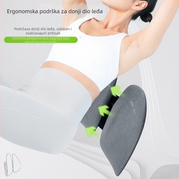 Ergonomična lumbalna jastučić za uredsku stolicu – prozračna poliester tkanina, punjenje od poliester vlakana, okvir od polipropilena, univerzalna kompatibilnost, mogućnost tiskanja logotipa