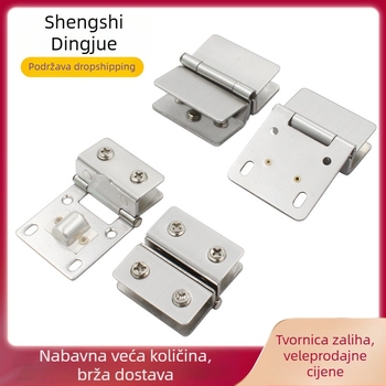 Dvostrani staklena šarka za staklena vrata, nehrđajući čelik, 180°, model 001