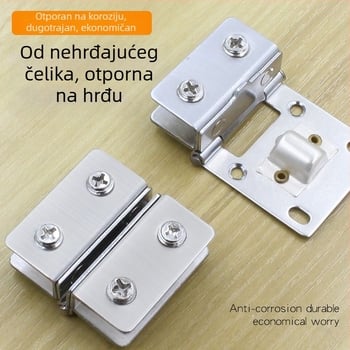 Dvostrani staklena šarka za staklena vrata, nehrđajući čelik, 180°, model 001