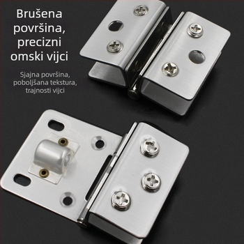 Dvostrani staklena šarka za staklena vrata, nehrđajući čelik, 180°, model 001