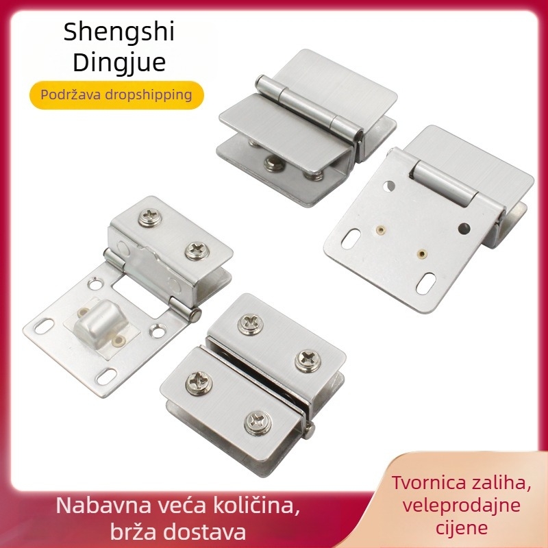 Dvostrani staklena šarka za staklena vrata, nehrđajući čelik, 180°, model 001