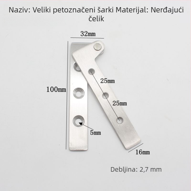 Nerđajući čelik sedmerostrani šarnir za prozore i namještaj, model 20190925, moderni minimalistički stil, teški teret