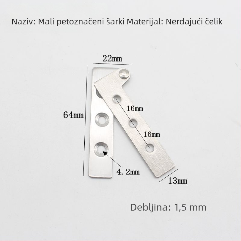Nerđajući čelik sedmerostrani šarnir za prozore i namještaj, model 20190925, moderni minimalistički stil, teški teret