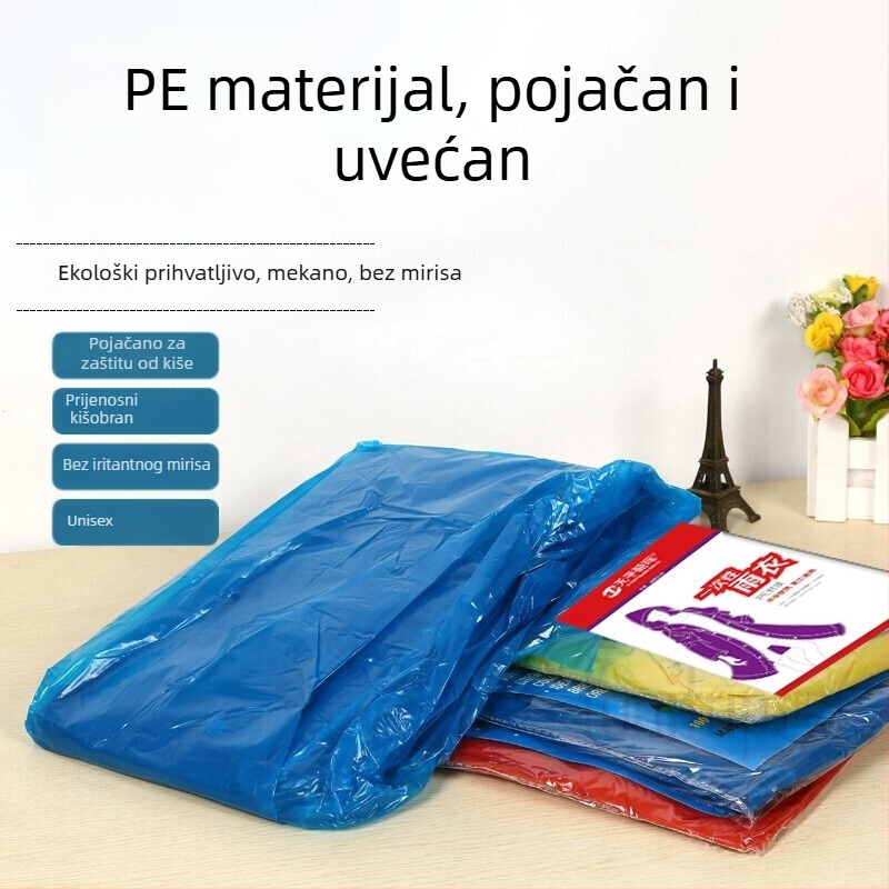 Jednokratno pončo, dugo, prozirno, potpuno pokrivanje, otporno na kišu