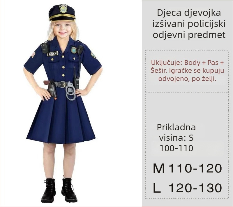 Chang Shen Dječji Halloween Scenski Kostimi: Policijska službenica, Doktor, Vatrogasac i Inženjer-Medicinska Sestra; Fini imitacijski materijal; Regenerirane celulozne vlakna 95%+; Jesen 2022