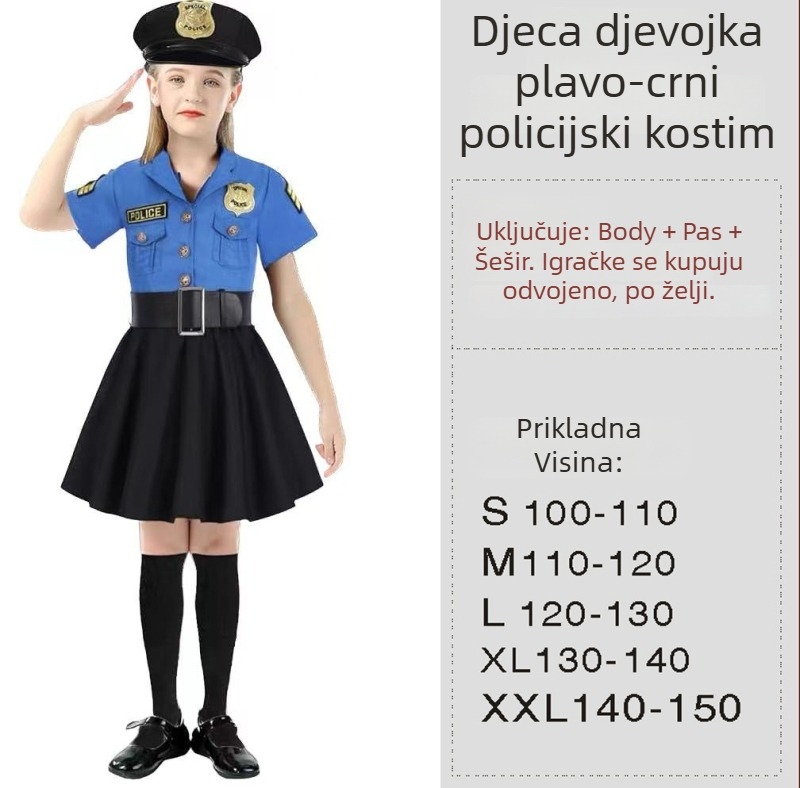 Chang Shen Dječji Halloween Scenski Kostimi: Policijska službenica, Doktor, Vatrogasac i Inženjer-Medicinska Sestra; Fini imitacijski materijal; Regenerirane celulozne vlakna 95%+; Jesen 2022