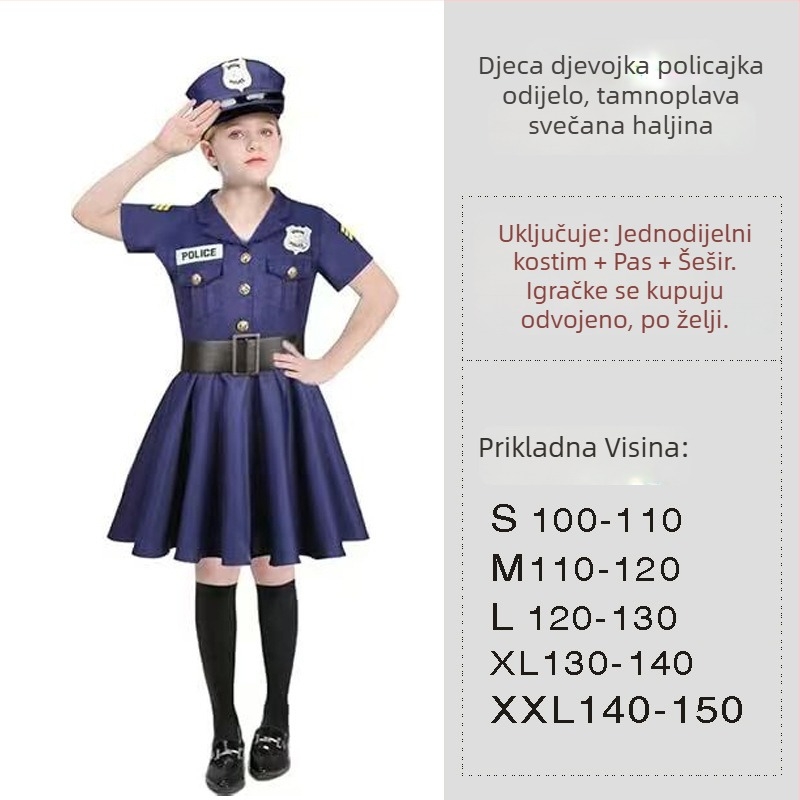 Chang Shen Dječji Halloween Scenski Kostimi: Policijska službenica, Doktor, Vatrogasac i Inženjer-Medicinska Sestra; Fini imitacijski materijal; Regenerirane celulozne vlakna 95%+; Jesen 2022
