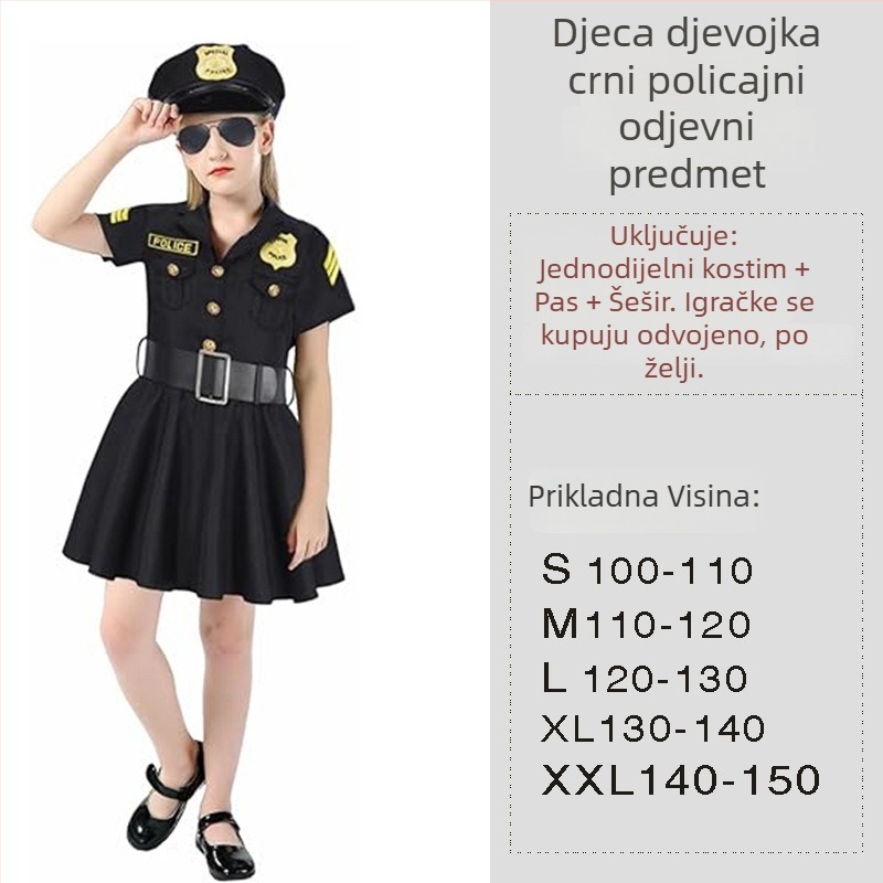 Chang Shen Dječji Halloween Scenski Kostimi: Policijska službenica, Doktor, Vatrogasac i Inženjer-Medicinska Sestra; Fini imitacijski materijal; Regenerirane celulozne vlakna 95%+; Jesen 2022