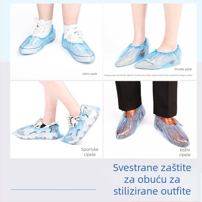 Jednokratne PE zaštitne navlake za cipele, debeli, štite od prašine, pakiranje 60/100 komada