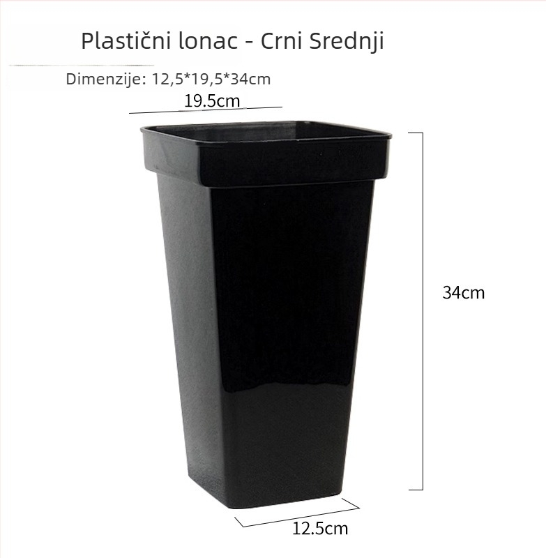 Plastična posuda za cvijeće s debelim stijenkama za floristične aranžmane, otporna na koroziju, proizvedena injekcijskim oblikovanjem, za stolnu uporabu