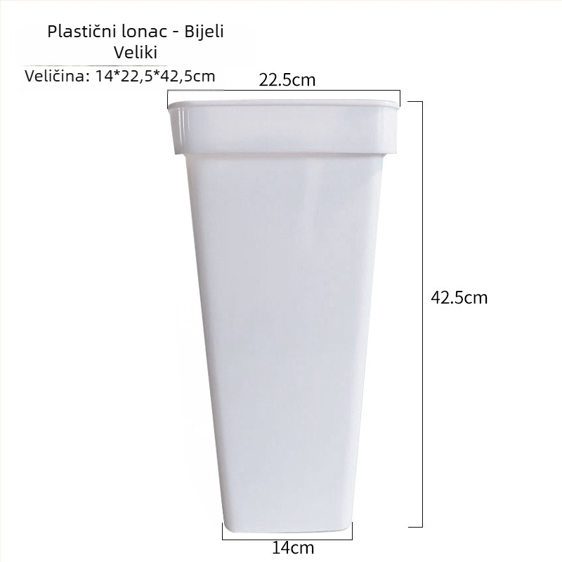 Plastična posuda za cvijeće s debelim stijenkama za floristične aranžmane, otporna na koroziju, proizvedena injekcijskim oblikovanjem, za stolnu uporabu