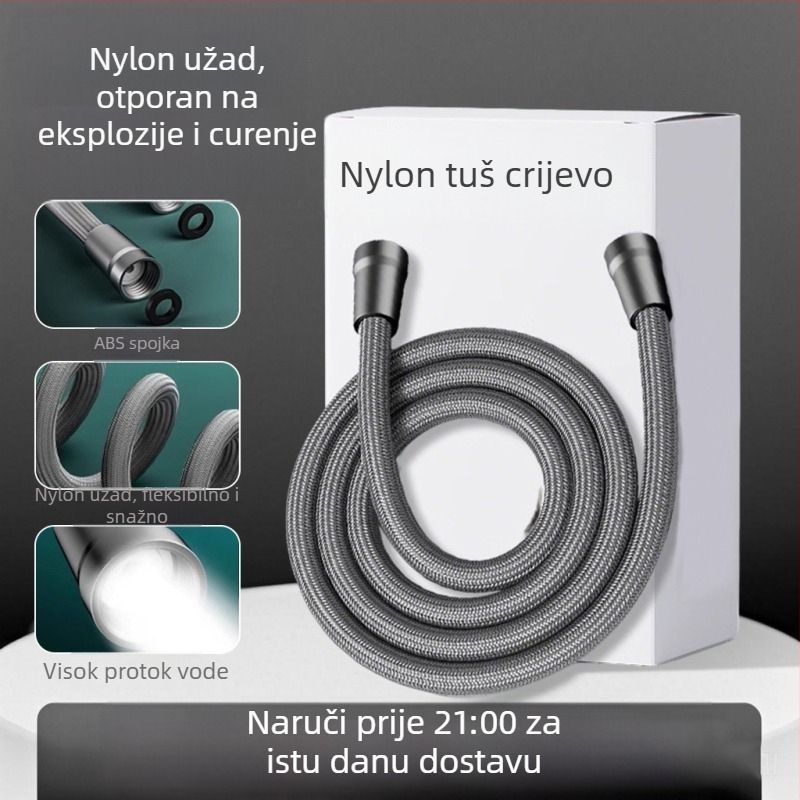 Najlonski tuš-vodovod XYJG040 | navojni priključak | radna temperatura 0–50°C | otporan na habanje, visoka fleksibilnost