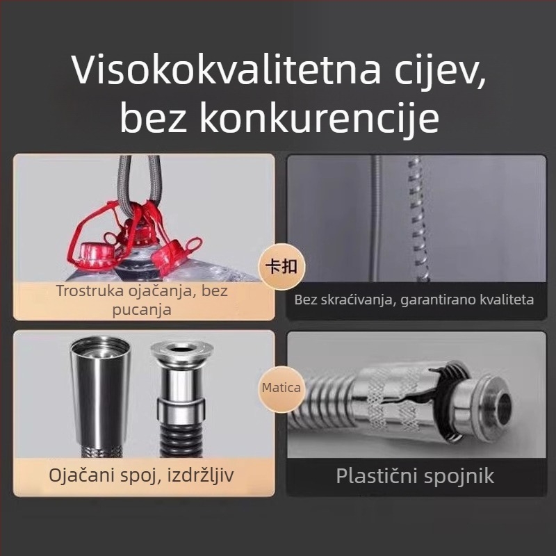 Najlonski tuš-vodovod XYJG040 | navojni priključak | radna temperatura 0–50°C | otporan na habanje, visoka fleksibilnost
