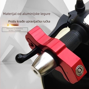 Aluminijski zasun za upravljač - prenosni anti-kradni zasun za električna bicikla, električne skutere i motocikle - Težina 395 g