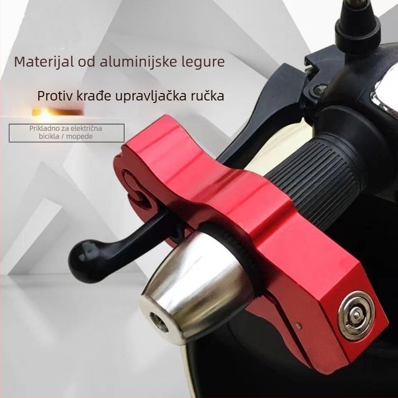 Aluminijski zasun za upravljač - prenosni anti-kradni zasun za električna bicikla, električne skutere i motocikle - Težina 395 g