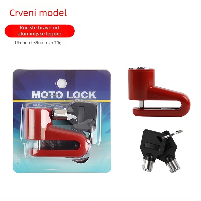 Mini disk zaključavanje od aluminijske legure za motocikl/e-bike/ bicikl – zaštita od krađe, protiv hrđe, anti-provalu, 80 g