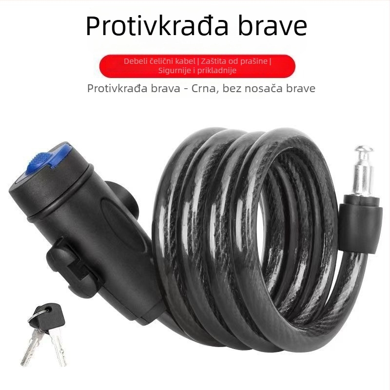Kljucavnica za bicikl sa lozinkom – kabel od legiranog čelika, prenosiva, za bicikle, električne bicikle, motocikle i planinske bicikle