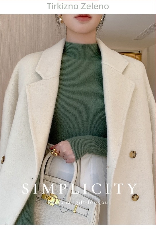 Bezšivni vuneni džemper, 95%+ vuna, visok ovratnik, dugi rukavi, normalna duljina