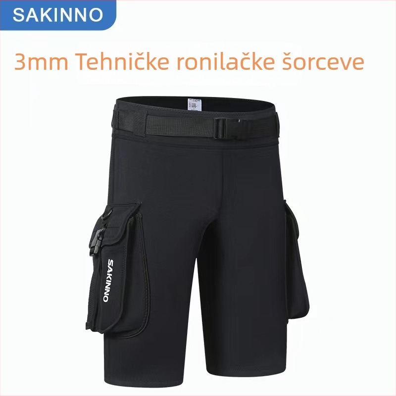 3 mm neopren kratke hlače za ronjenje, unisex, s džepom za pohranu, za ronjenje