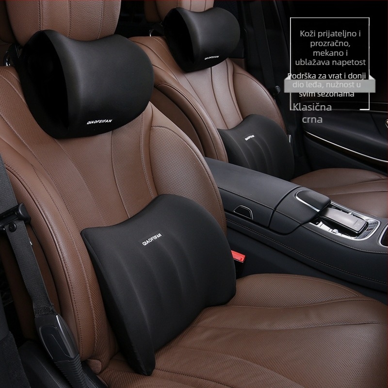 Set jastuka za naslon automobila s memorijskom pjenom za potporu vrata i lumbalne regije