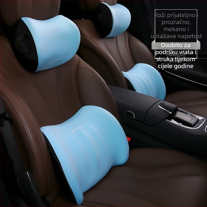 Set jastuka za naslon automobila s memorijskom pjenom za potporu vrata i lumbalne regije