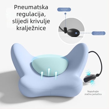 Memory pjena lumbalni jastuk – uredska ergonomska podrška za leđa, srcolni uzorak, poliester navlaka, šivano pletene tkanje, moderan minimalistički stil