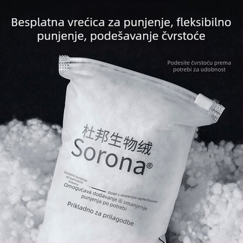 Universalni jastuk za glavu za automobil s podrškom za lumbalni dio, perforiranom zamš vanjskim dijeliem, bio fleece punilo, sve godine, prilagodljivo