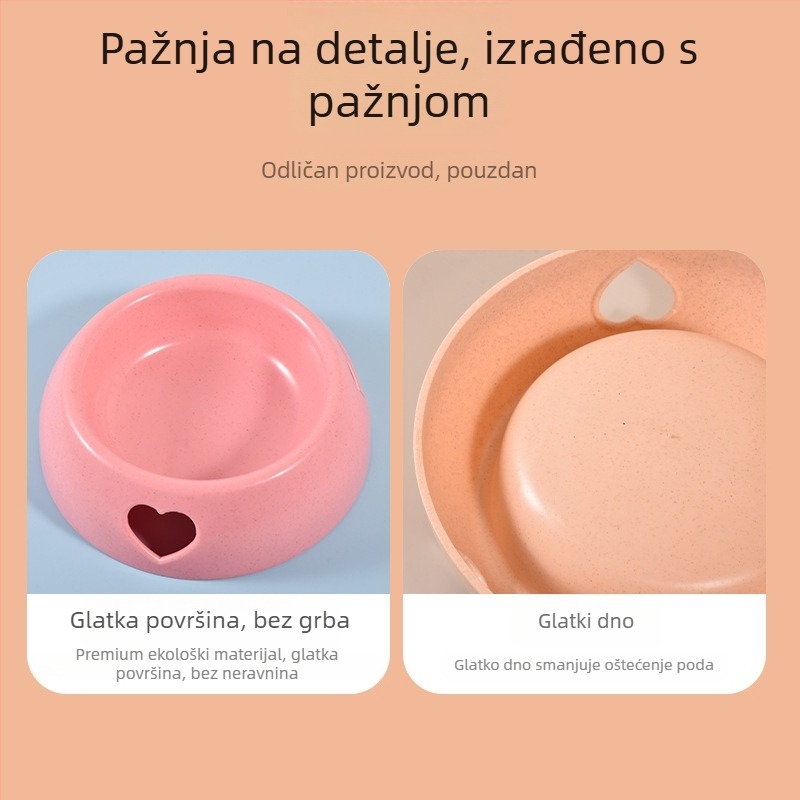 Zdjela za mačke s dizajnom protiv prevrnutja i podrškom za vrat, plastična
