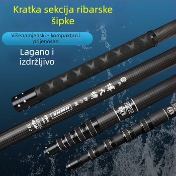 Karbonska štapa za ribolov, 5-sekcijski teleskopski štap, težina 50