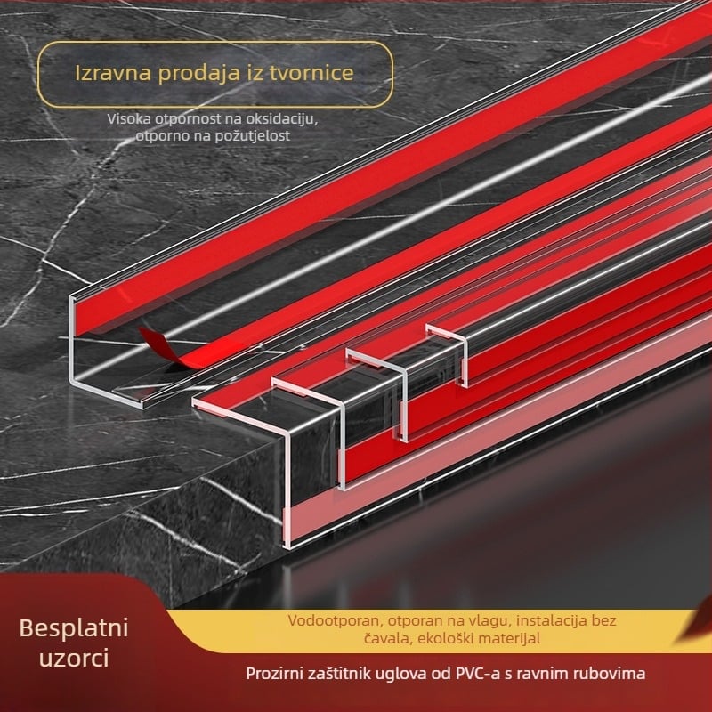 PVC zaštita ugla za zid, samoljepljiva, L-oblik rubni profil, duljina 3,35 m, za rub keramike
