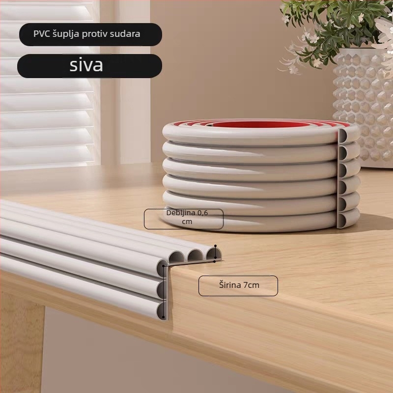 PVC šuplja zaštitna traka za rub stola, samolijepljiva, 200 setova