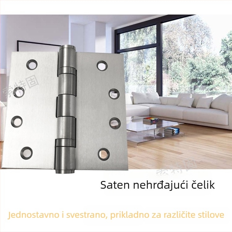 Šarka za drvena vrata od nehrđajućeg čelika — jednostavan stil, polirani + elektroplatirani površinski sloj, brend STG, nehrđajući čelik