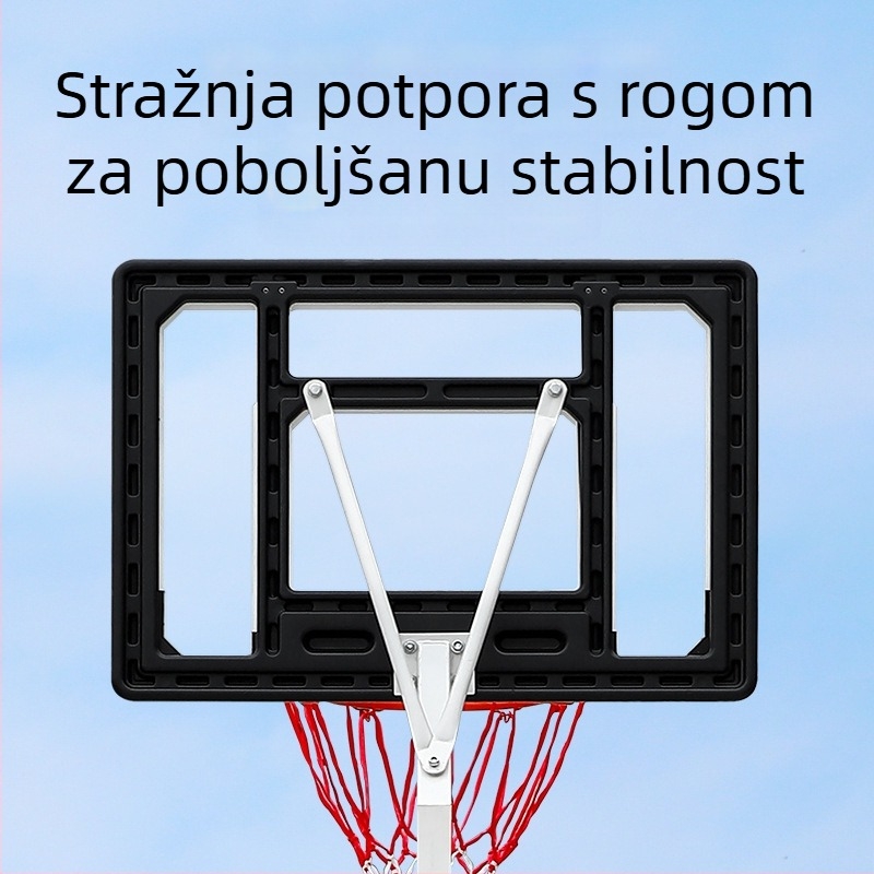 Prijenosni vanjski koš za košarku s podesivom visinom — čelična konstrukcija, 17 kg, Witess/Eyemaker
